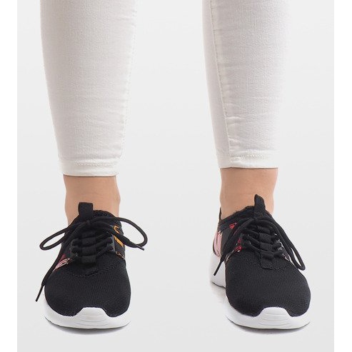 Sportovní tenisky s květinami 625 černé černá 1