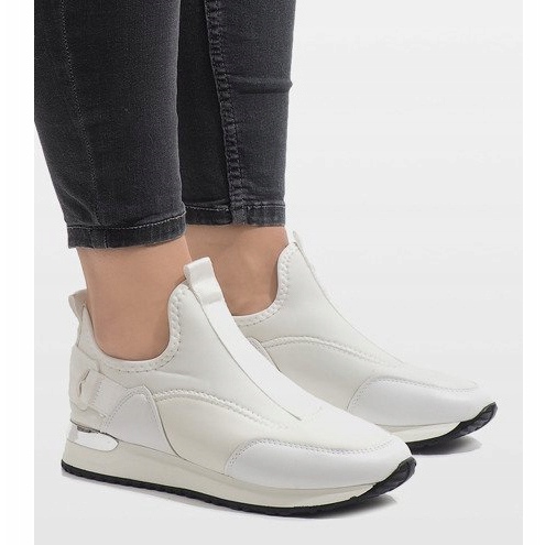 Bílé lycrové tenisky R-403 bílý 1