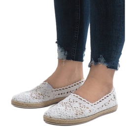 Bílé krajkové tenisky JX57P bílý 1