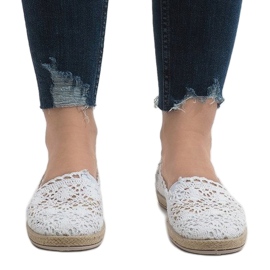 Bílé krajkové tenisky JX57P bílý 2