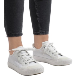 Bílé třpytivé tenisky BOK-1138 bílý 2