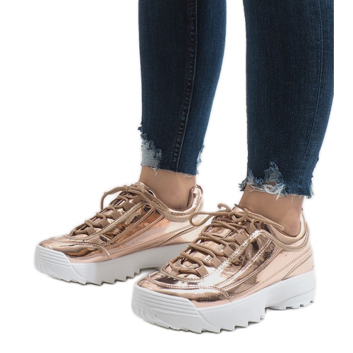 Šampaňské módní sportovní boty 82017 žlutá 1