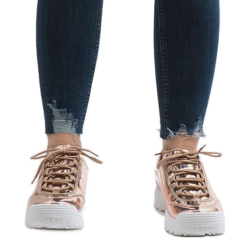 Šampaňské módní sportovní boty 82017 žlutá 2