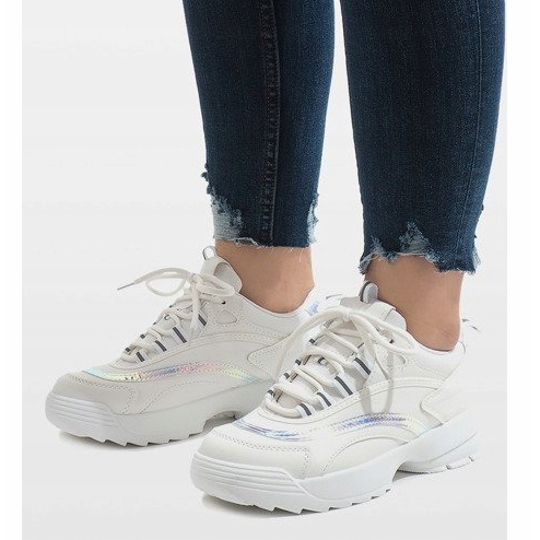 Bílé módní sportovní boty BO-62 bílý 1 Bílé módní sportovní boty BO-62 bílý 1