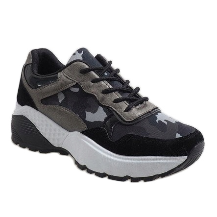 Černá módní camo sportovní obuv LT013 černý 1