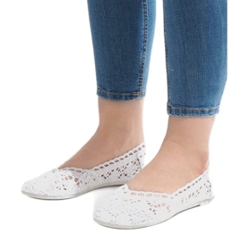 Bílé krajkové tenisky JX59P bílý 1 Bílé krajkové tenisky JX59P bílý 1