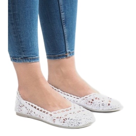 Bílé krajkové tenisky JX59P bílý 2 Bílé krajkové tenisky JX59P bílý 2