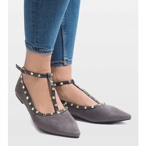 Šedé balerínky 127-13 šedá 2