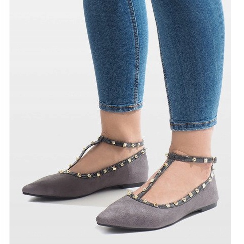 Šedé balerínky 127-13 šedá 1