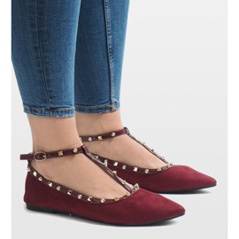 Burgundské balerínky 127-13 červené 2