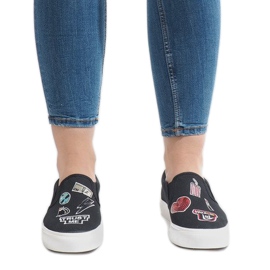 Černé nazouvací tenisky NB102P černý 1