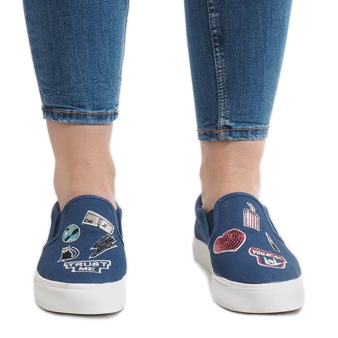 Tmavě modré nazouvací tenisky NB102P námořnická modrá 2