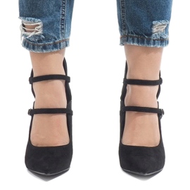 Černé kozačky na vysokém podpatku 6613-5 černá 2 Černé kozačky na vysokém podpatku 6613-5 černá 2