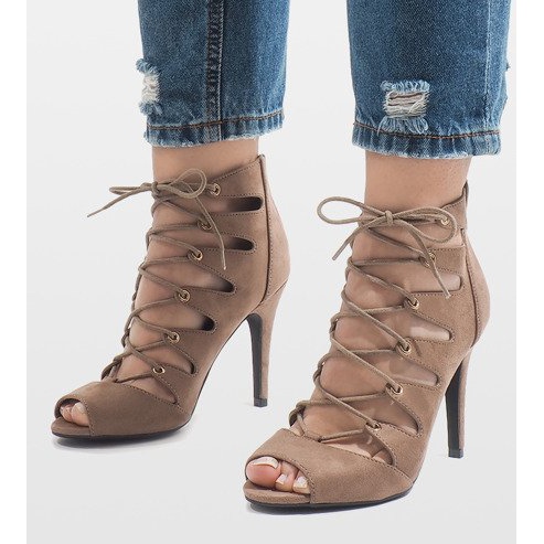 Khaki otevřené kozačky na vysokém podpatku 9095-83A vícebarevný zelená 1 Khaki otevřené kozačky na vysokém podpatku 9095-83A vícebarevný zelená 1