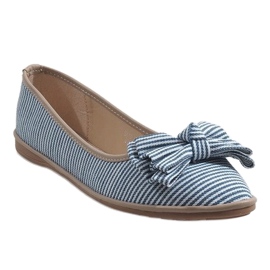 Modré balerínky s mašlí SK40 modrý 1