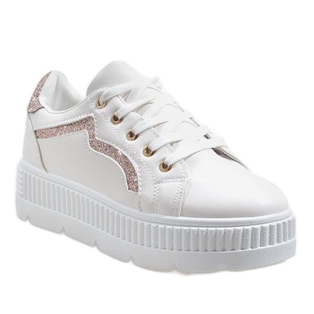 Bílé tenisky na platformě BM1980 bílý 1