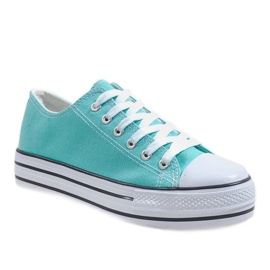 Mátové tenisky na platformě B72B-11 zelená 1 Mátové tenisky na platformě B72B-11 zelená 1