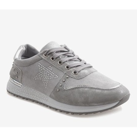 Šedé sportovní tenisky s hvězdou XSM101-19 šedá 1