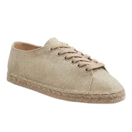 Zlaté šněrovací espadrilky 831-1 zlatý 1