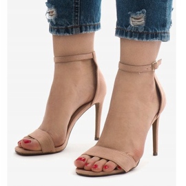 Růžové semišové sandály SY-31P růžový 1