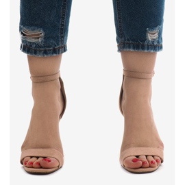 Růžové semišové sandály SY-31P růžový 2