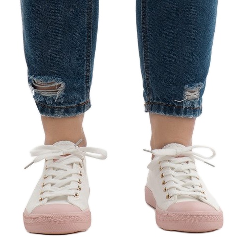 Bílé tenisky YZ110-9 bílý růžový 2