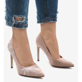 Růžové semišové vysoké podpatky 16032-18 růžový 2 Růžové semišové vysoké podpatky 16032-18 růžový 2