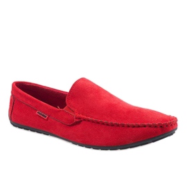 Červené elegantní polobotky AB96K-2 mokasíny červený 1