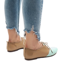 Mátové prolamované jazzové boty Oxfordky 2 hnědý zelená 1