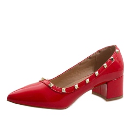 Černé lakované lodičky na sloupku X-70 červené 1 Černé lakované lodičky na sloupku X-70 červené 1