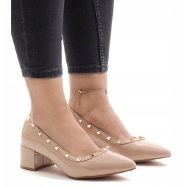 Růžově lakované lodičky na sloupku X-70 růžový 1