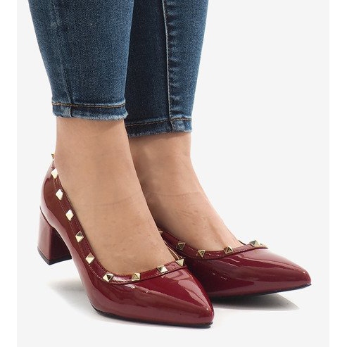 Vínově lakované lodičky na sloupku X-70 červené vícebarevný 2 Vínově lakované lodičky na sloupku X-70 červené vícebarevný 2