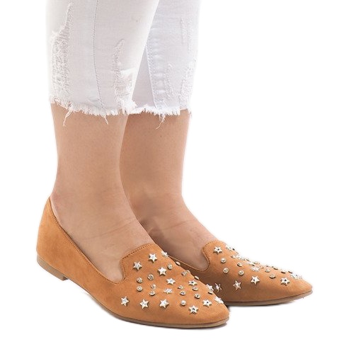 Velbloudí mokasíny balerínky F3262 hnědý 2