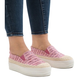 Růžové espadrilky na platformě GH001 růžový 1 Růžové espadrilky na platformě GH001 růžový 1