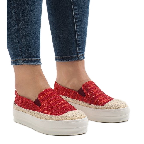 Espadrilky červených tenisek na platformě GH001 1