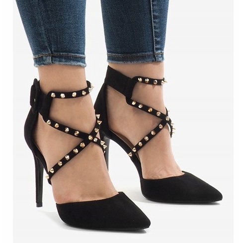 Černé semišové vysoké podpatky GH11547 černá 2 Černé semišové vysoké podpatky GH11547 černá 2