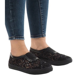 Černé krajkové tenisky HC232 černý 1