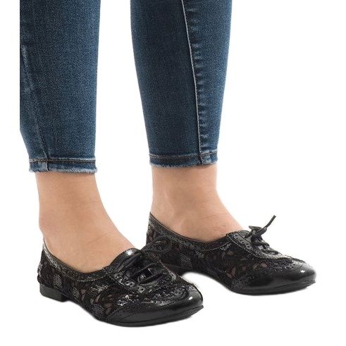 Černé krajkové tenisky HC236 černá 1