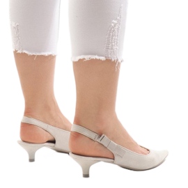 Šedé lodičky na podpatku B-43 vícebarevný šedá 1