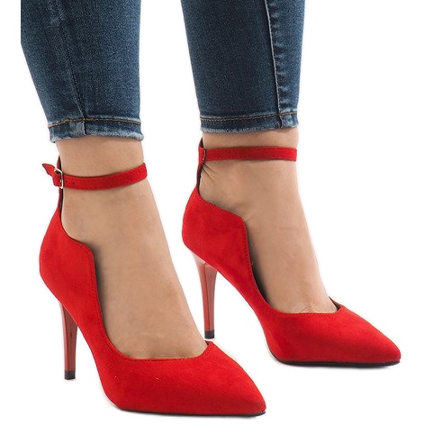 Červené boty na podpatku B-54 1 Červené boty na podpatku B-54 1