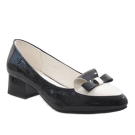 Černobílé vysoké podpatky GF-A166 bílý černý 1