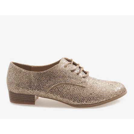 Zlaté šněrovací boty G086 zlatý 2