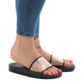 Černé průhledné pantofle 815 černý 1