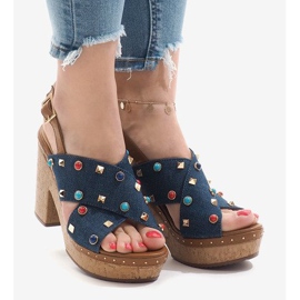 Modré sandály na platformě 1669 modrý 1