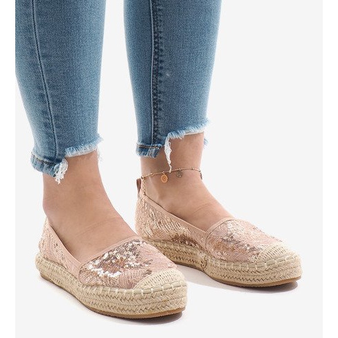 Růžové prolamované espadrilky L08-71 růžový 1