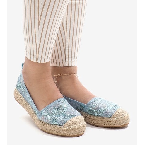 Modré prolamované espadrilky L08-71 modrý 1