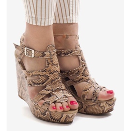 Velbloudí klínové sandály A-7A hnědý 2