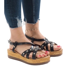 Černé espadrilky na platformě 314-2B černá 1