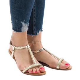 Zlaté sandály zdobené SY-644 zlatý 1