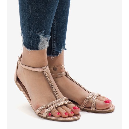 Šampaňské sandály zdobené WL017 žlutá 2